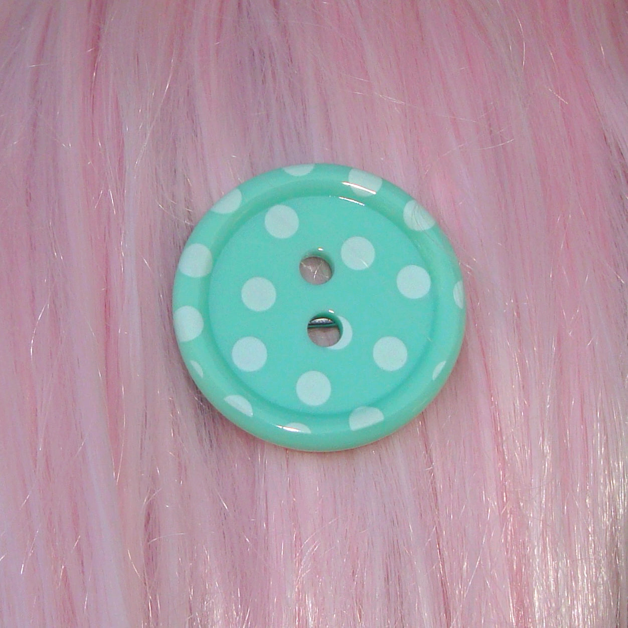 mint button hair clip